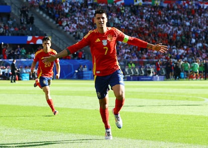 Álvaro Morata, tras marcar el primer gol de España.