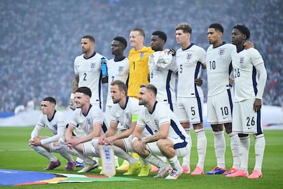 El once inicial de Inglaterra. 